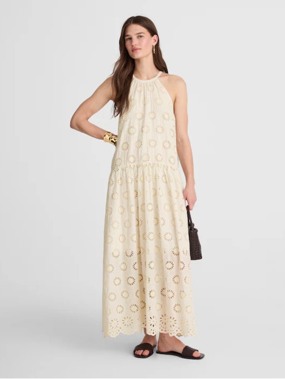 Madewell Embroidered Drop-Waist Maxi Dress